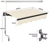 Sekey Gelenkarmmarkise Alu Nicht-elektrisch Markise Anti-UV mit Kurbel, aus Alu & Polyester UV50+, wasserabweisend, einstellbarer Neigungswinkel Bild 4