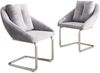 Esszimmerstuhl 2er-Set, Samt mit Metallgestell, 82x65x59, grau Bild 5