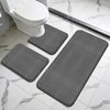 BlingBin Badematte Badezimmerteppich Set 3 Teilig, Badteppich aus Memory Foam rutschfest, Memory Schaum, schnell trocknend, Waschbar, Memory-Schaum, Rechteck, mit U Förmige wc Vorleger, Badteppich Waschbar Badvorleger Set Bild 5