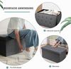 Sitzhocker mit Stauraum Klappbare Sitzbank Schuhbank mit Gepolsterter Sitzfläche Sitztruhe Dunkelgrau Bild 3