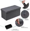 Sitzhocker mit Stauraum Klappbare Sitzbank Schuhbank mit Gepolsterter Sitzfläche Sitztruhe Dunkelgrau Bild 4