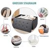 Sitzhocker mit Stauraum Klappbare Sitzbank Schuhbank mit Gepolsterter Sitzfläche Sitztruhe Dunkelgrau Bild 5