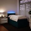 vidaXL Boxspringbett mit Matratze Blau 100x200 cm Samt 3288532 Bild 4