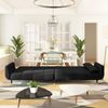 vidaXL Schlafsofa 2-Sitzer mit 2 Kissen Schwarz Samt 337588 Bild 3