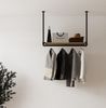 RSR Hangers Garderobenleiste Kleiderstange Garderobe „MIK“ mit Eichenholz Ablage Bild 2