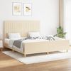 Doppelbett, Bettgestell Modernen ohne Matratze Creme 160x200 cm Stoff d1993e Bild 2