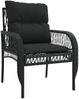 vidaXL 4-tlg. Garten-Sofagarnitur mit Kissen Schwarz Poly Rattan 368727 Bild 5