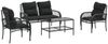 vidaXL 4-tlg. Garten-Sofagarnitur mit Kissen Schwarz Poly Rattan 368727 Bild 2