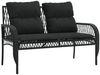 vidaXL 4-tlg. Garten-Sofagarnitur mit Kissen Schwarz Poly Rattan 368727 Bild 4