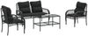 vidaXL 4-tlg. Garten-Sofagarnitur mit Kissen Schwarz Poly Rattan 368727 Bild 3