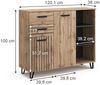 Kommode Amber Braun 38 x 100 cm mit 2 Schubladen und 2 Türen Vicco Bild 3