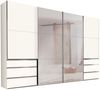 Schwebetürenschrank LEVEL 36 A, 300/216, mit Spiegel/Schubladen, Weiß/Weiß Bild 1