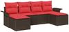 vidaXL Gartensofa-set mit Kissen mit Speicher 6 pcs Braun Poly Rattan 3354143 Bild 2