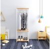 Kleiderständer mit Schuhregal aus Metall und Holz eiche-weiß Bild 2