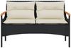 vidaXL 4-tlg. Garten-Sofagarnitur mit Kissen Schwarz Poly Rattan 368398 Bild 4