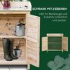 Outsunny Geräteschrank mit verzinkter Arbeitsplatte, 2 Regalböden (Outdoor Gartenschrank, 1-St, Pflanztisch mit Unterschrank) für Garten Balkon Terrasse 83 x 40 x 92cm Naturholz Bild 3