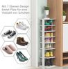 Schuhregal aus Holz Schuhständer 8-stöckig Schuh-Organizer vertikal Lagerregal Weiß Bild 5
