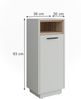 Wäscheschrank Beatrice Weiß/Sonoma 38 x 93 cm mit herausnehmbarer Innentasche Vicco Bild 2
