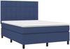 vidaXL Boxspringbett mit Matratze Blau 140x190 cm Stoff, Härtegrad: H2 [3141775] Bild 3