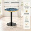 Moderner Runder Beistelltisch, Marmor-Optik Tischplatte mit Goldenem Rand, Stabiles Metallgestell in Schwarz/Gold, Ideal als Couchtisch, Nachttisch oder Balkontisch Bild 3