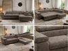 MKS Möbel 'Pablo L-Form' Ecksofa mit Schlaffunktion, verstellbare Kopfstützen, Braun, Schenille grob, Visco Topper, Rechts Bild 2