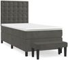 vidaXL Boxspringbett mit Matratze Dunkelgrau 100x200 cm Samt 3138068 Bild 2