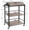 Vasagle Servierwagen, Küchenwagen, abnehmbares Tablett, mit verstellbaren Füßen und Rollen, Küchenregal, Stahlrahmen, 40 x 72 x 86 cm, Industrie-Design, greige meliert-tintenschwarz Bild 2