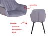 Esszimmerstuhl 4er Set Samt mit Metallgestell in Grau Polsterstuhl mit Armlehnen Modern Elegant, 54 x 83 x 46 cm Bild 3