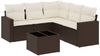 vidaXL 6-tlg. Garten-Sofagarnitur mit Kissen Braun Poly Rattan 3251300 Bild 2