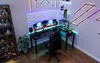 SyberDesk Gaming Pro LED Eckschreibtisch 197 x 132 cm mit LED großer Computer-Schreibtisch, Gaming tisch, USB HUB, (Rechts, schwarz) Bild 4