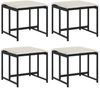 vidaXL Gartenhocker mit Kissen 4 Stk. Schwarz Poly Rattan 4008576 Bild 2