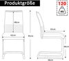 Merax Moderne Esszimmerstühle 2er Set, hoher Rücken gepolstert Side Chair, für Esszimmer, Küche, Gast Bürostuhl, grau Bild 4