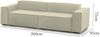 Dmora 3-Sitzer festes Sofa Argo, lineares modulares Sofa, modernes Wohnzimmersofa aus Stoff, 100 % Made in Italy, 260 x 95 x 70 cm, Beige Bild 3