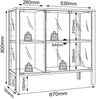 VCM Standvitrine Jensol 921916 Weiß H. 80 x B. 87 x T. 35 cm Bild 4