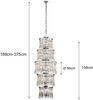 LED Kronleuchter mehrflammig mit filigranem Kristall Glas, Chrom, bis 3,75m lang Bild 4