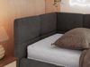 Jugendbett 90x200 ARVO Polsterbett mit Bettkasten, Stauraum & Gasdruckfeder, Modernes Design mit Kopfteil - Dunkelgrau Velvet - Links Seite Bild 4