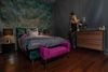 PLAYBOY - Boxspringbett "AUDREY" 140x200, Samtstoffbezug Anthrazit mit Diamond Stitching Bild 4