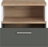 Nachtschrank in Eiche Nb. mit weiß und grau TOMAR-129, B/H/T ca. 50/45/40 cm Bild 2
