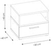 Nachtschrank in Eiche Nb. mit weiß und grau TOMAR-129, B/H/T ca. 50/45/40 cm Bild 5
