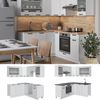 Eckküche Fame-Line Weiß Landhaus/Weiß 190 x 46 cm ohne Arbeitsplatte Vicco Bild 2