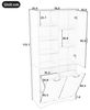 Merax Hochschrank Badkommode Badschrank mit verstellbaren Regalen (1-St) Badezimmerschrank mit 2 Wäschekörben, 1 Tür und 7 Fächern, 78x35x172cm Bild 4