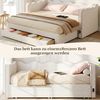 Merax Polsterbett, 90x200 cm Daybett, Tagesbett, Sofabett, mit 2 Schubladen für Stauraum, Schlafsofa, Tagbett, ausziehbar auf 180 cm, mit USB-Anschluss, bouclé, beige Bild 5