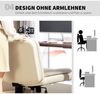 Drehstuhl Mit Kunstleder & Knopfheftung - Höhenverstellbarer Bürostuhl Mit Wippfunktion Und Armlosen Design,Beige Bild 5