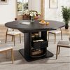 KLAM HOME Esstisch Ausziehbarer Esstisch rund oval wandelbar bis sechs Personen Schwarz (Multifunktionaler Küchentisch praktische Schubladen modernes Design), Platzsparender Esszimmertisch flexible Nutzformen für jeden Haushalt Bild 4
