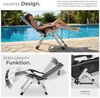 tectake® Sonnenliege klappbar, Liegestuhl, Gartenliege stufenlos verstellbar, Outdoor Sessel für Balkon oder Garten, Liege mit extra Dicker Auflage, Relaxliege belastbar bis 200kg (Schwarz) Bild 3
