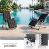 tectake® Sonnenliege klappbar, Liegestuhl, Gartenliege stufenlos verstellbar, Outdoor Sessel für Balkon oder Garten, Liege mit extra Dicker Auflage, Relaxliege belastbar bis 200kg (Schwarz) Bild 4