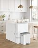 Songmics Mülleimer Küche, Mülltrennsystem 2x15 L, 2 Fächer für Recycling und Restmüll, Abfalleimer, Inneneimer, Stahl, Softclose-Deckel, breites robustes Pedal, wolkenweiß LTBDE544W02 Bild 2