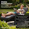 STEELSØN 'Caelum' Polyrattan Sessel mit Liegefunktion, schwarz, verstellbare Rückenlehne, inkl. Polster, Ausklapptisch, wetterfest Bild 5