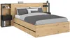 Vente-unique - LUDARO Bett Holz, Platte SchwarzBeige - B 235,7 cm x H 102,6 cm x L 255,1 cm Bild 3