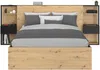 Vente-unique - LUDARO Bett Holz, Platte SchwarzBeige - B 235,7 cm x H 102,6 cm x L 255,1 cm Bild 4